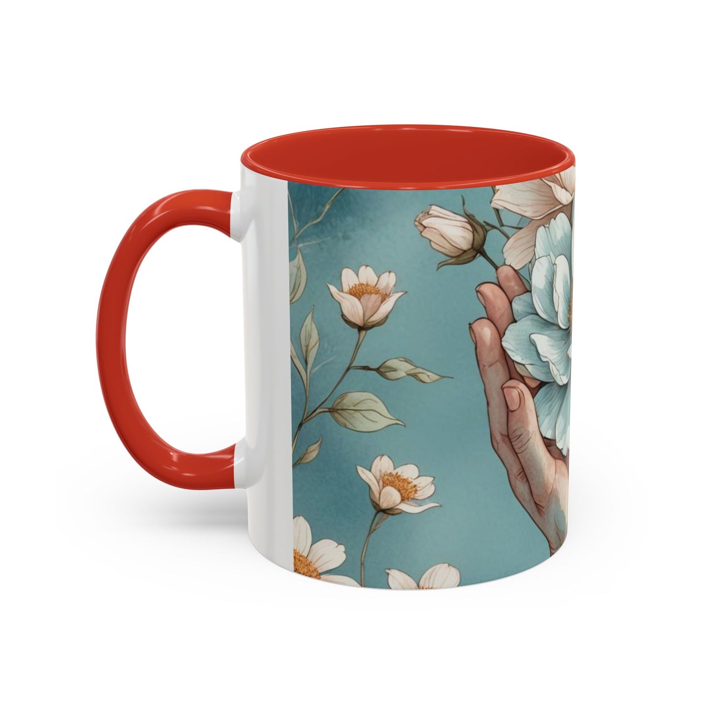 Mug with a design of a bunch of flowers