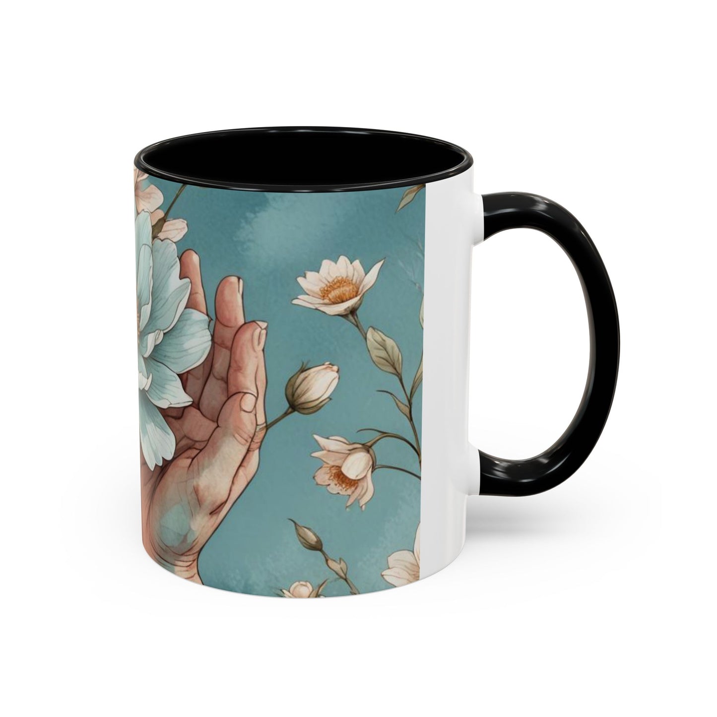 Mug with a design of a bunch of flowers