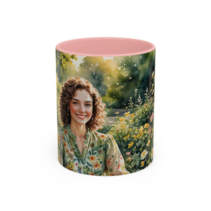 Mug with a beautiful woman in paradise design