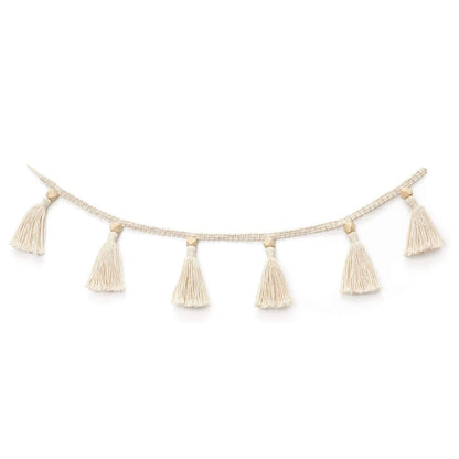 Bohemian Macrame Garland | Handwoven | Cotton | Wooden Beads | Wall Hanging | Home Decor