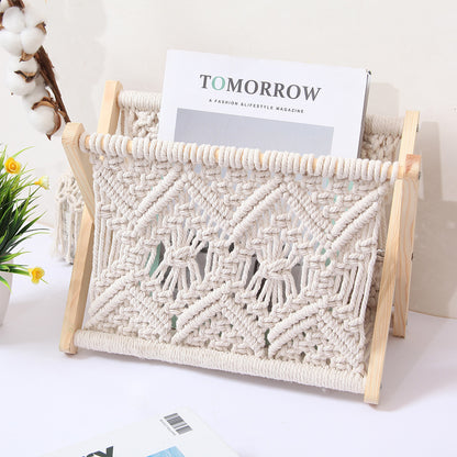 Nordic Cotton Rope Knitting Bookshelf-A Creative and Functional Piece