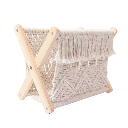 Nordic Cotton Rope Knitting Bookshelf-A Creative and Functional Piece