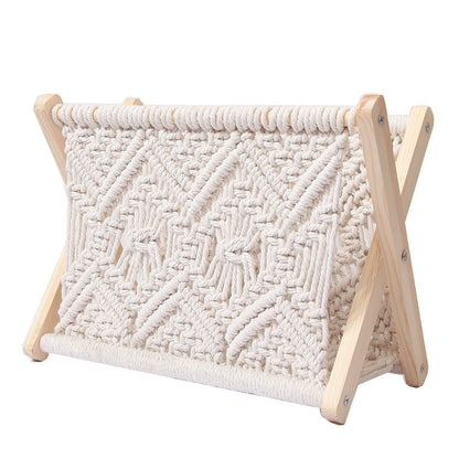 Nordic Cotton Rope Knitting Bookshelf-A Creative and Functional Piece