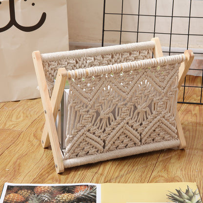 Nordic Cotton Rope Knitting Bookshelf-A Creative and Functional Piece