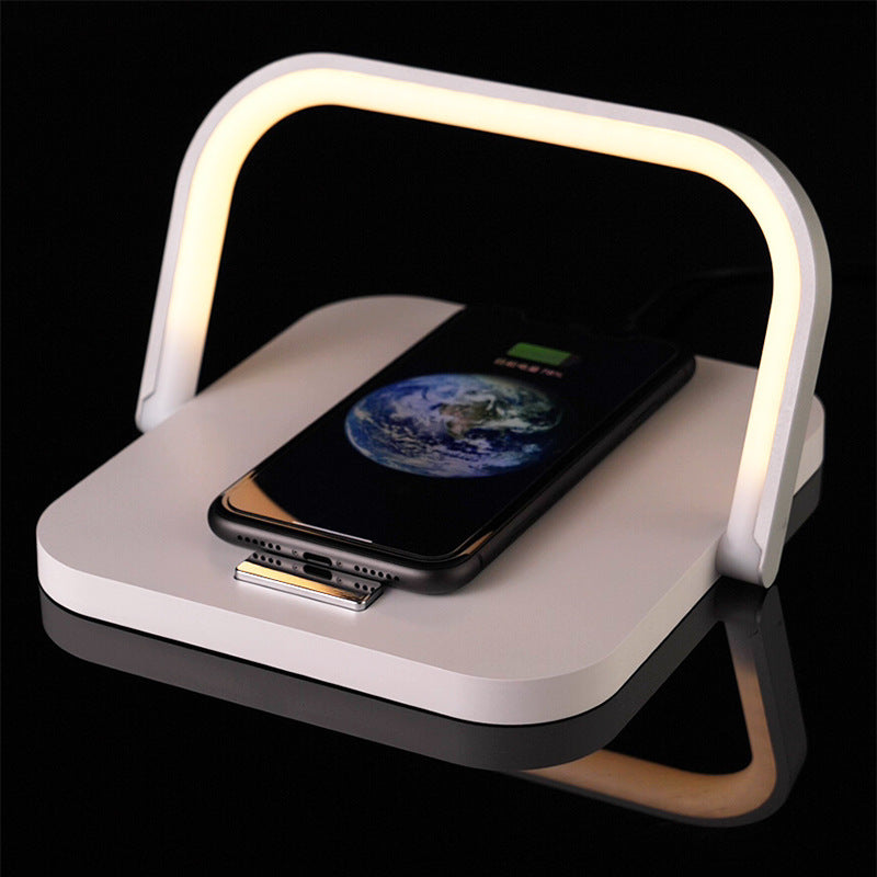 USB Table Lamp with Wireless Charger | Modern Bedside Lamp with Dimmable Light and USB Port