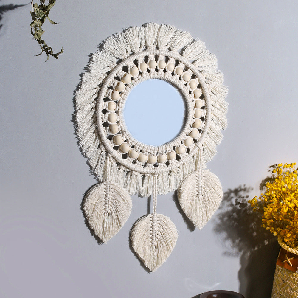 Bohemian Handwoven Mirror | Wall Decor | Home Decor | Cotton Thread | Unique Design