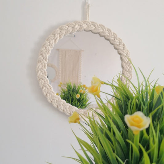 Nordic Handwoven Tapestry Makeup Mirror