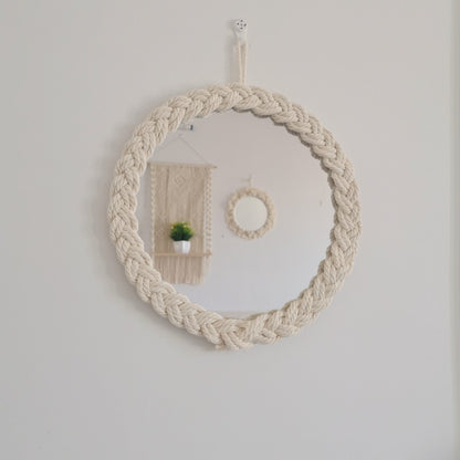 Nordic Handwoven Tapestry Makeup Mirror