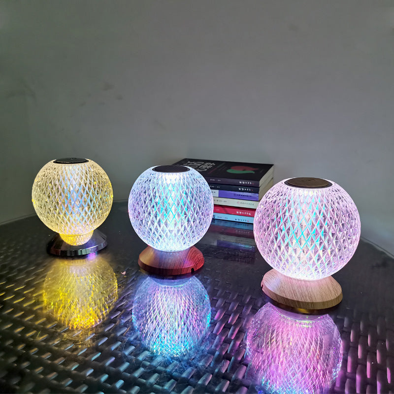 Acrylic Crystal LED Bedside Lamp | RGB Touch Switch Desk Lamp for Romantic Home DÃ©cor