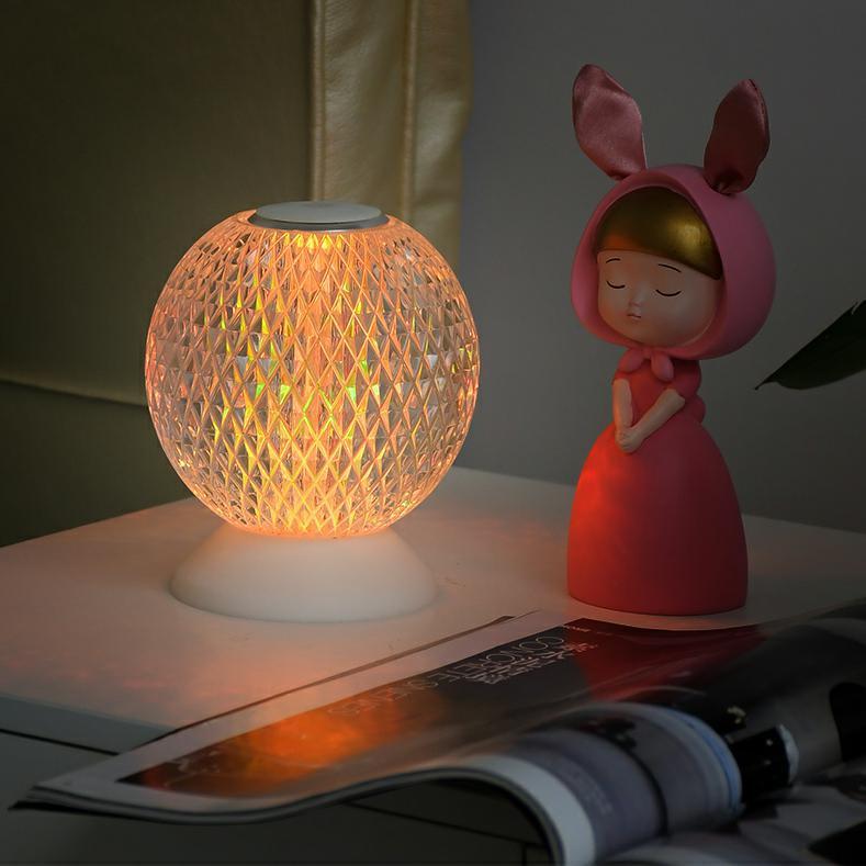 Acrylic Crystal LED Bedside Lamp | RGB Touch Switch Desk Lamp for Romantic Home DÃ©cor