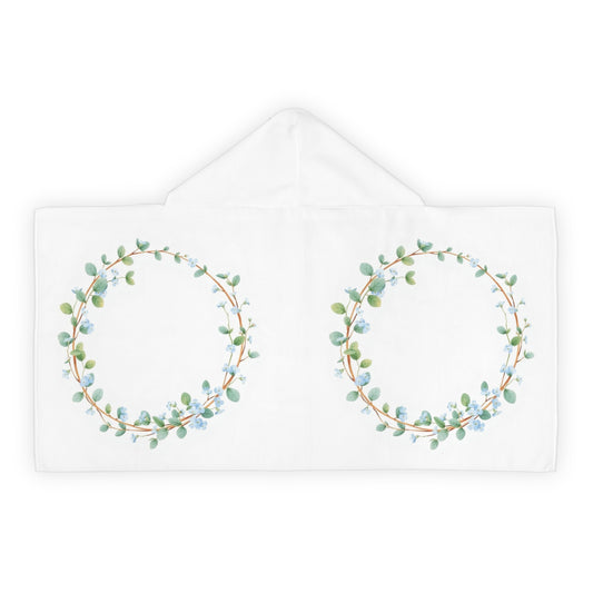 A flower wreath Hooded Towel