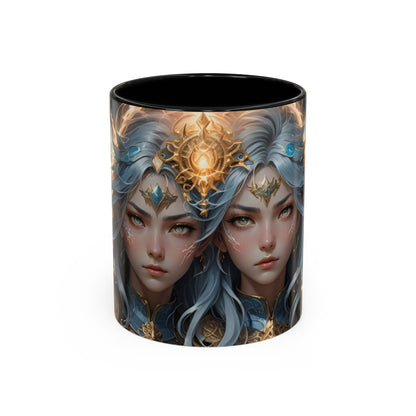 Mug with the design of anime twin girls