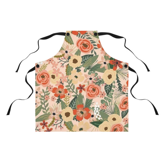 Apron with the design of paper flowers