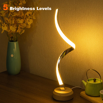 Modern Minimalist Spiral Table Lamp | LED | Touch Control | Dimmable | Eye-Friendly