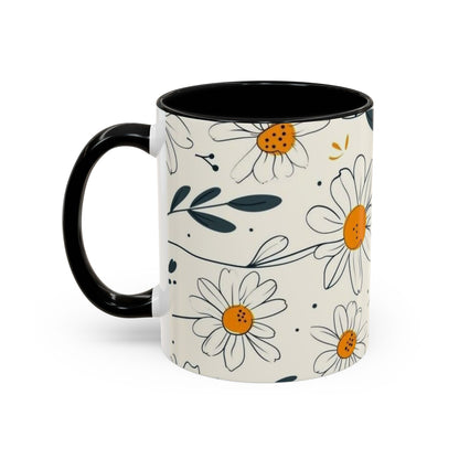 Accent Coffee Mug with the design of chamomile flowers