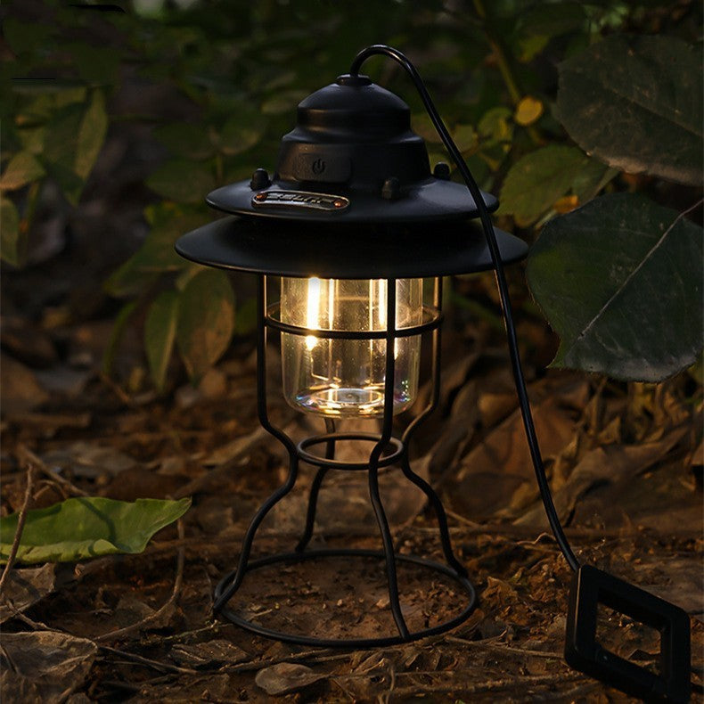 Vintage-Inspired Rechargeable Lantern for Outdoor Adventures