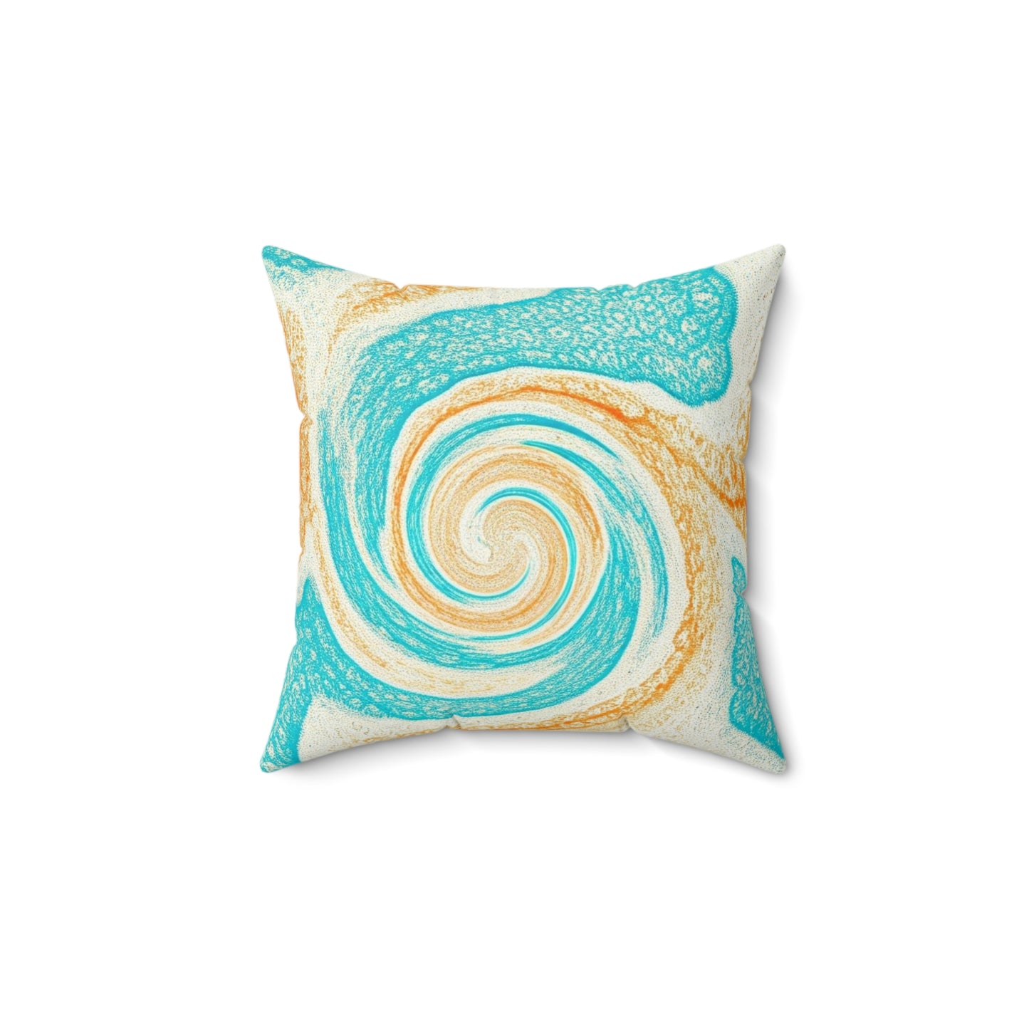 Faux Suede Square Pillow with watercolor design