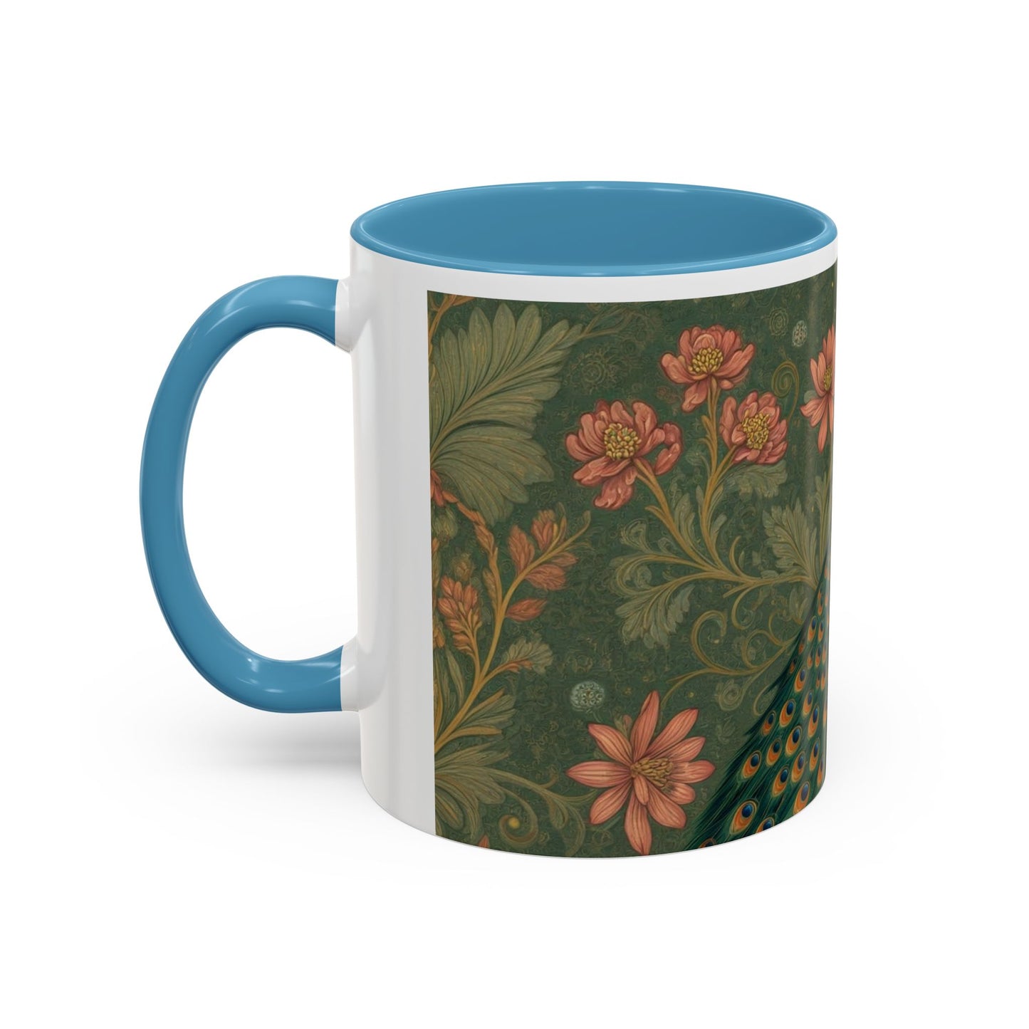 Mug with peacock design