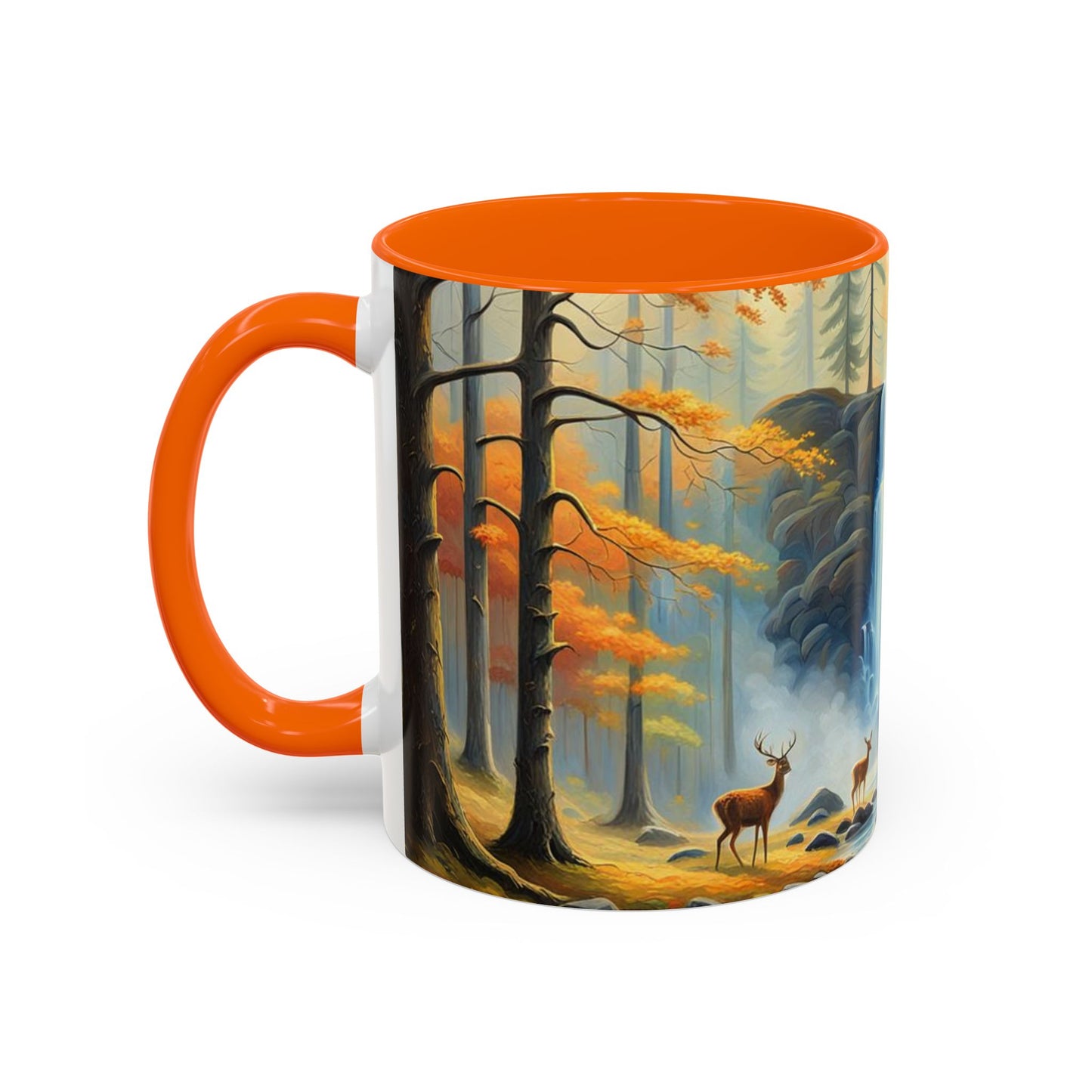 Accent Coffee Mug  Deer forest design