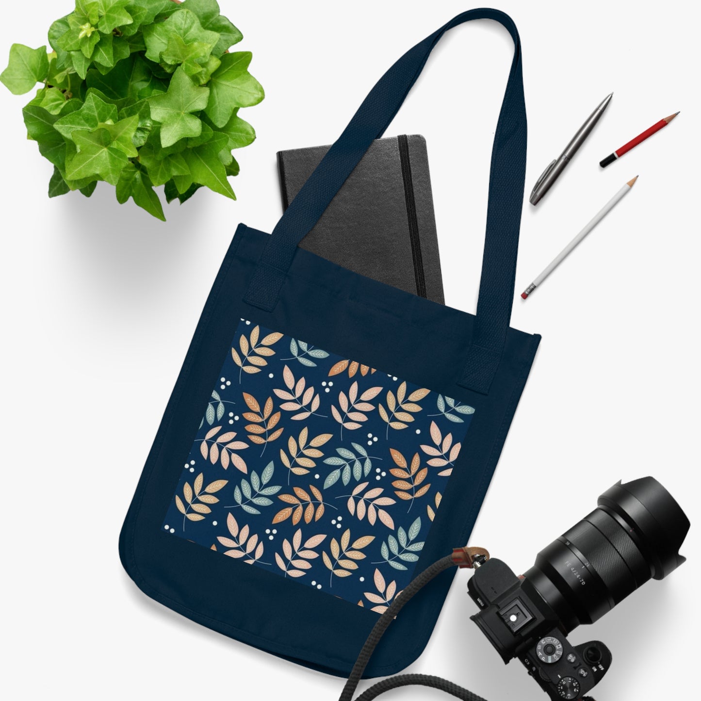 Floral Organic Canvas Tote Bag