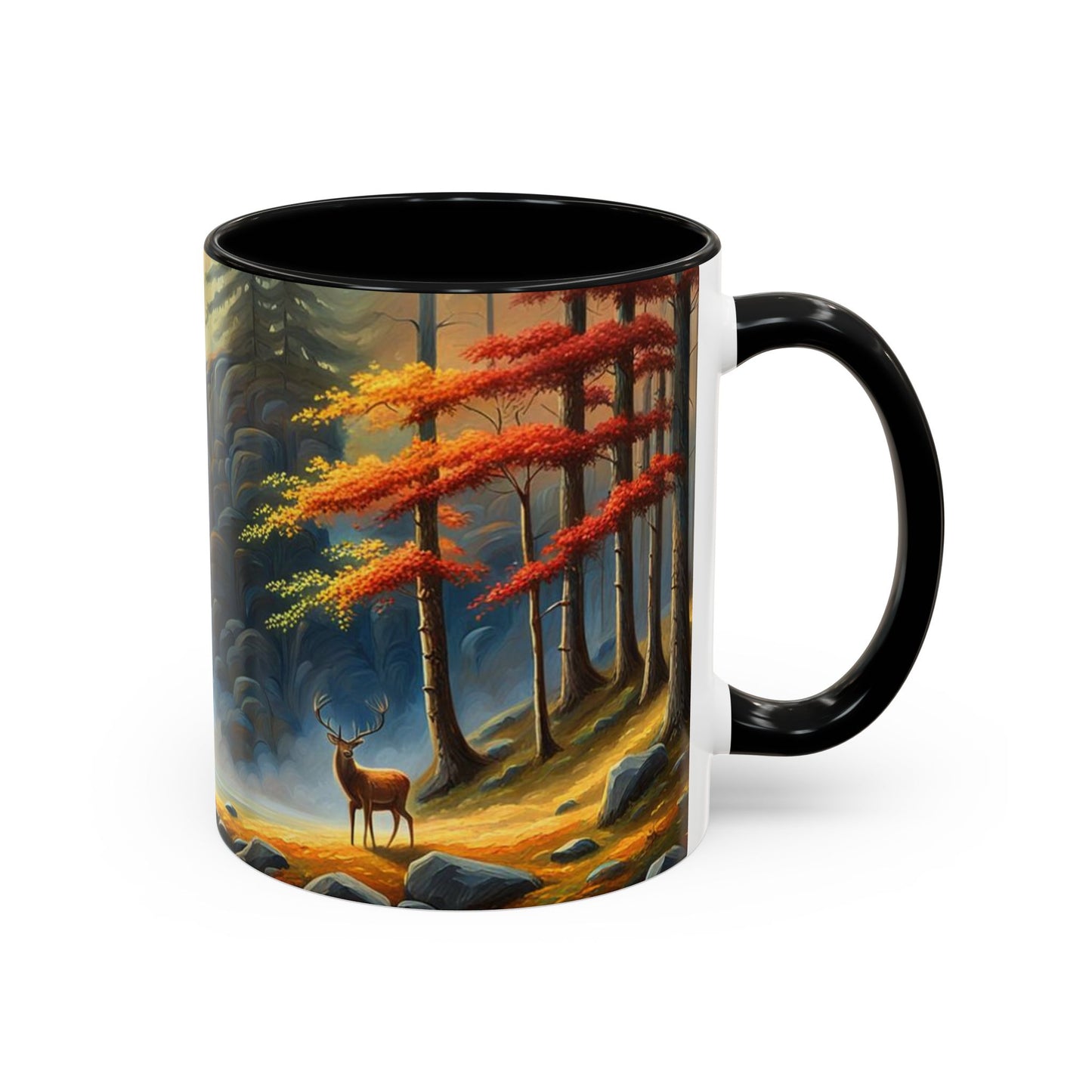 Accent Coffee Mug  Deer forest design