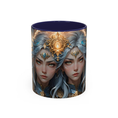 Mug with the design of anime twin girls