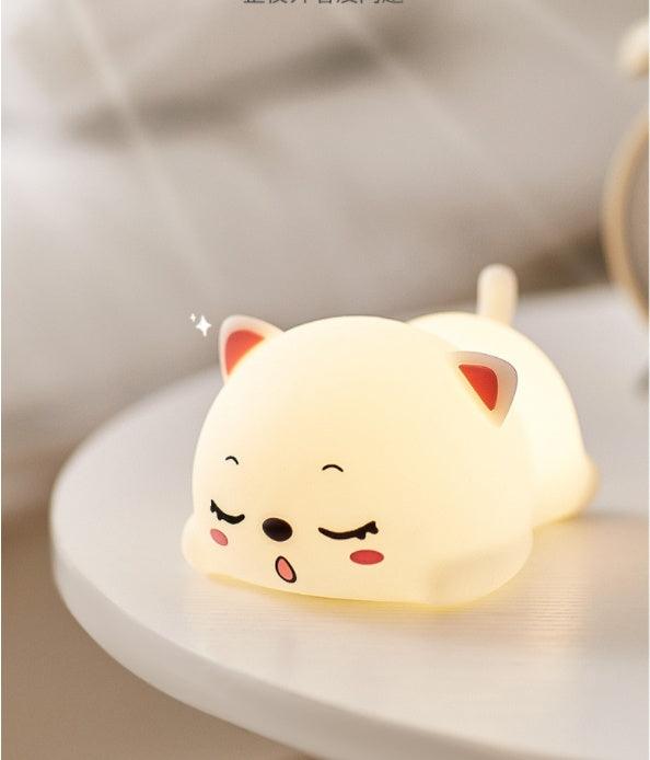 Kid's Bedside Kitten Night Light â€“ Soft Silicone Light for Kids' Rooms & More