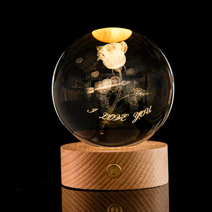 Galaxy Crystal Ball | Luminous | 3D Laser Carved | Home Decor | Gift Idea