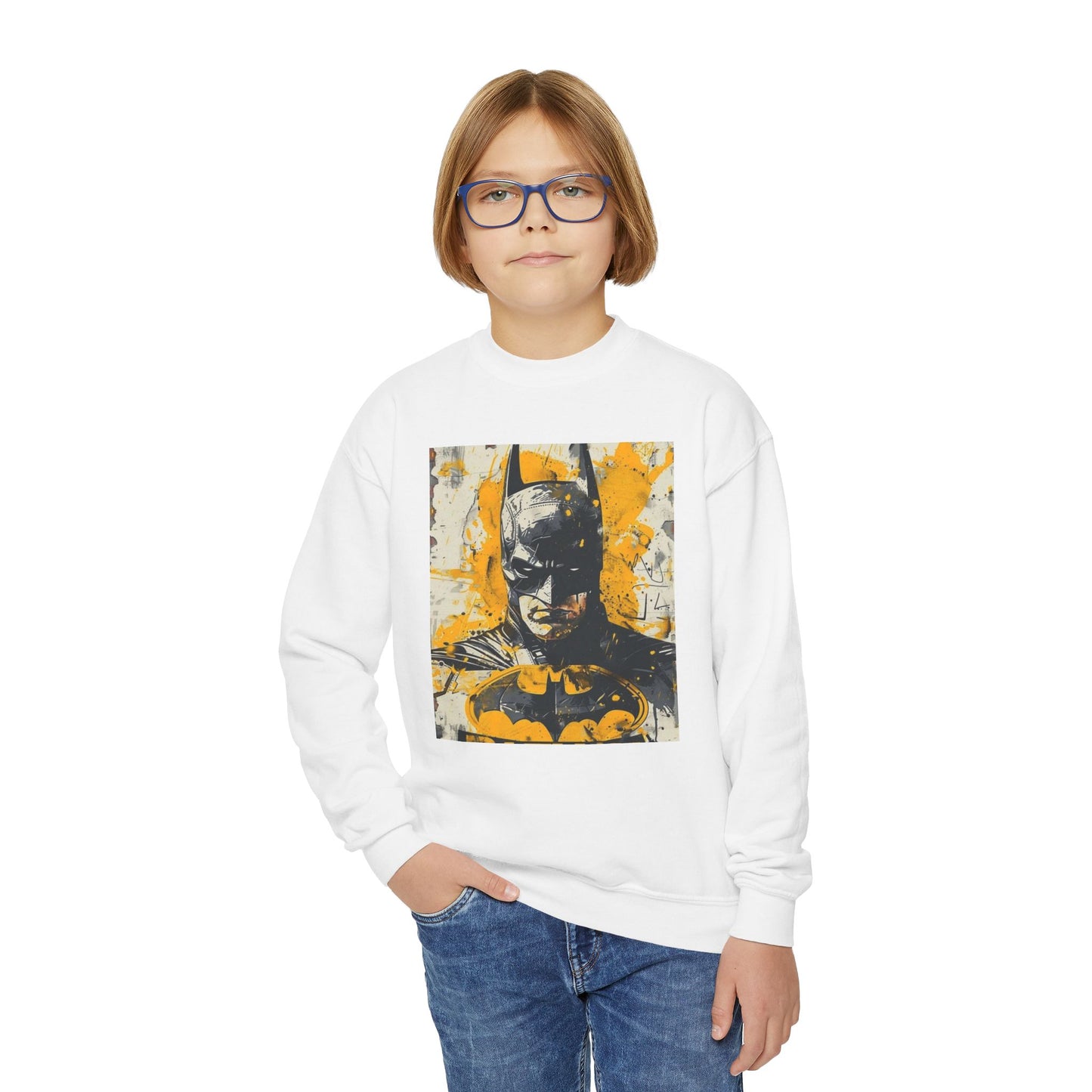 Youth Crewneck Sweatshirt with batman design