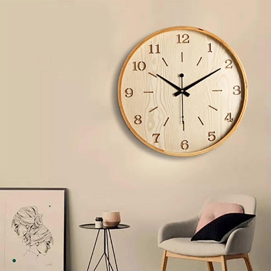 Modern Minimalist Wall Clock | Wooden | Silent | Home Decor | Living Room | Bedroom