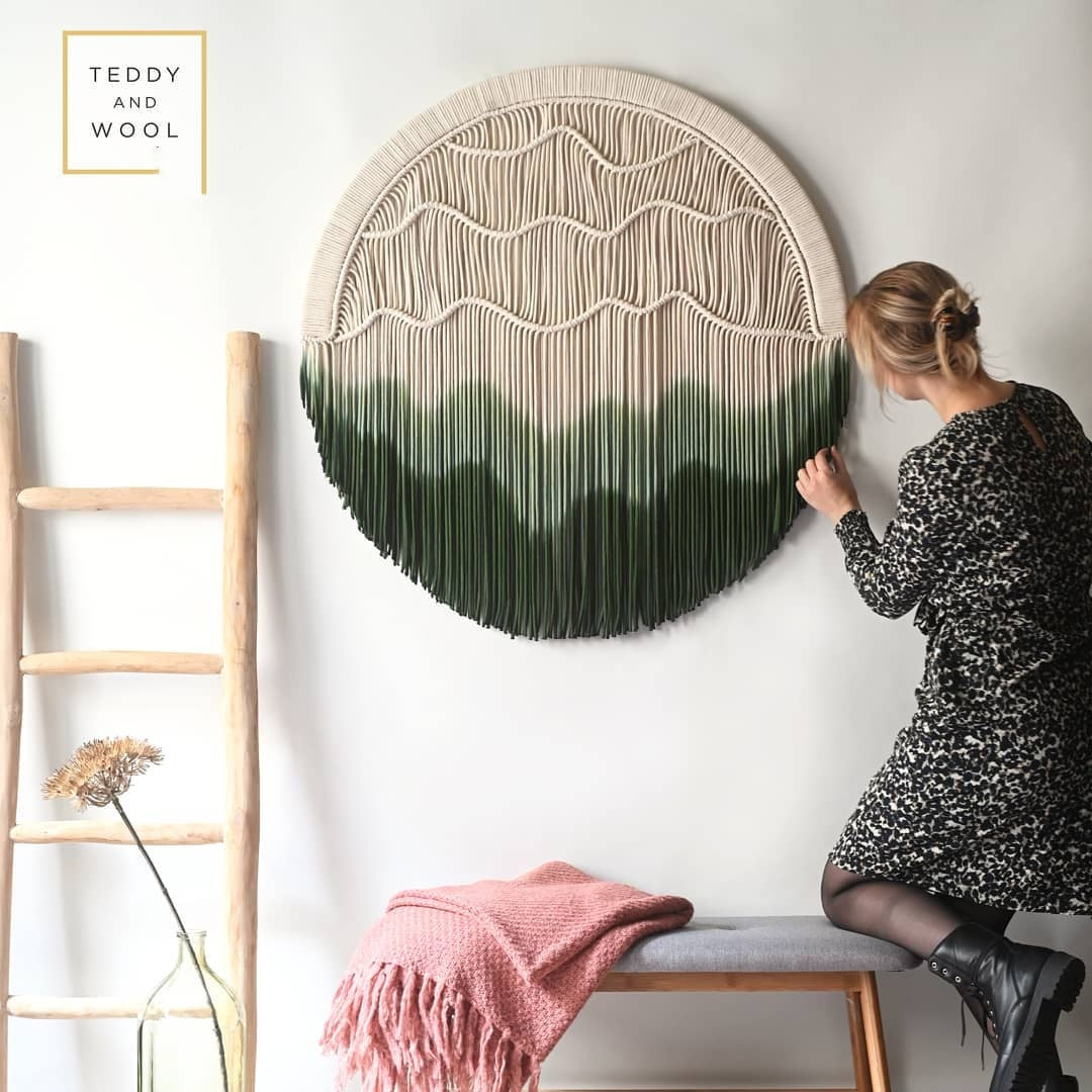 Nordic Hand-Dyed Round Tapestry | Bohemian | Cotton | Wall Hanging | Home Decor