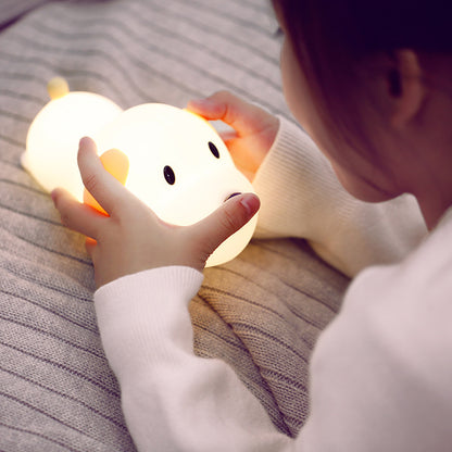 Dull Wang Cute Silicone Night Light LED Rechargeable - Creative Dimming Bedside Lamp