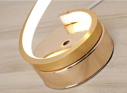 Modern & Simple Curved Shape LED Table Lamp â€“ Adjustable Brightness with Remote Control - OptiChoice