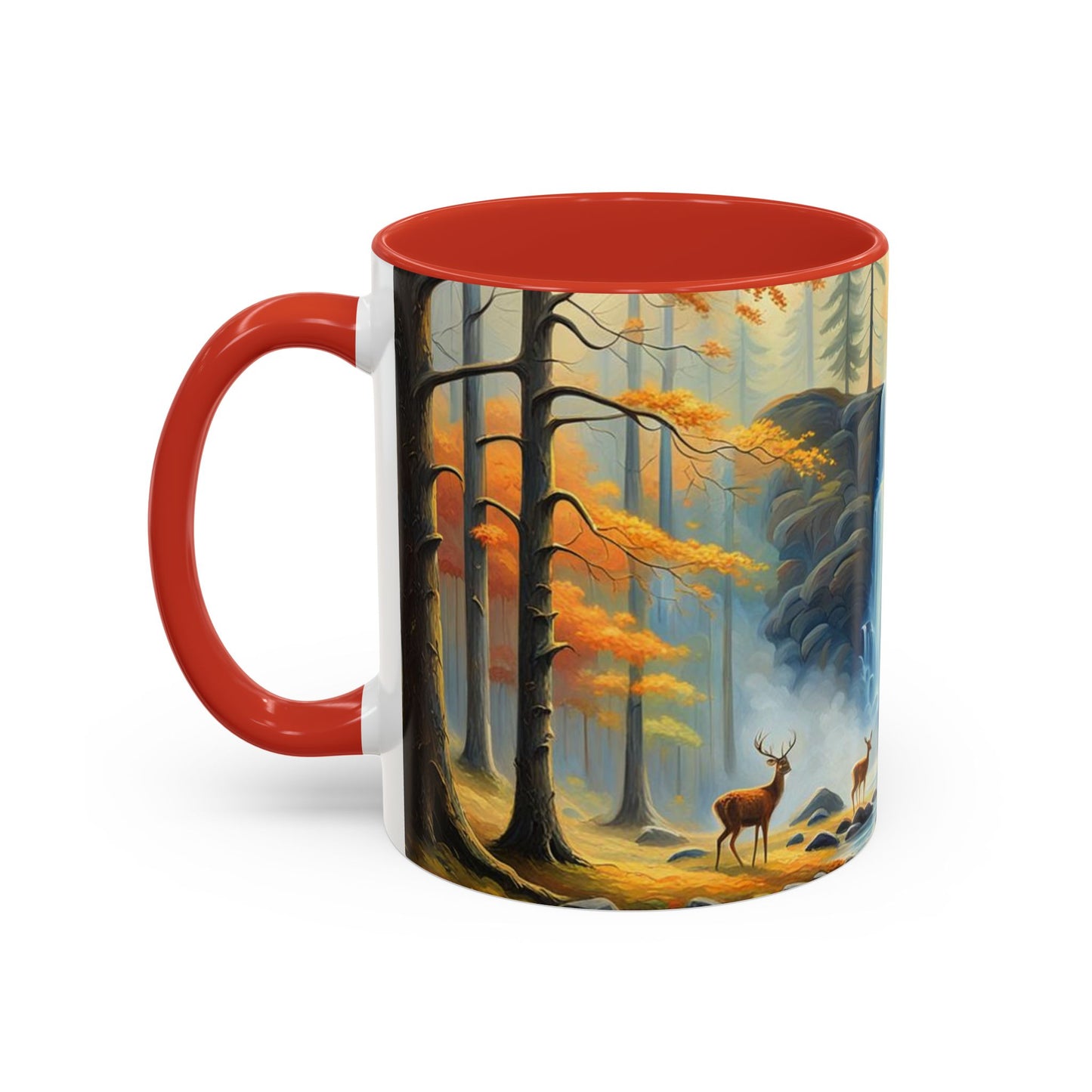 Accent Coffee Mug  Deer forest design