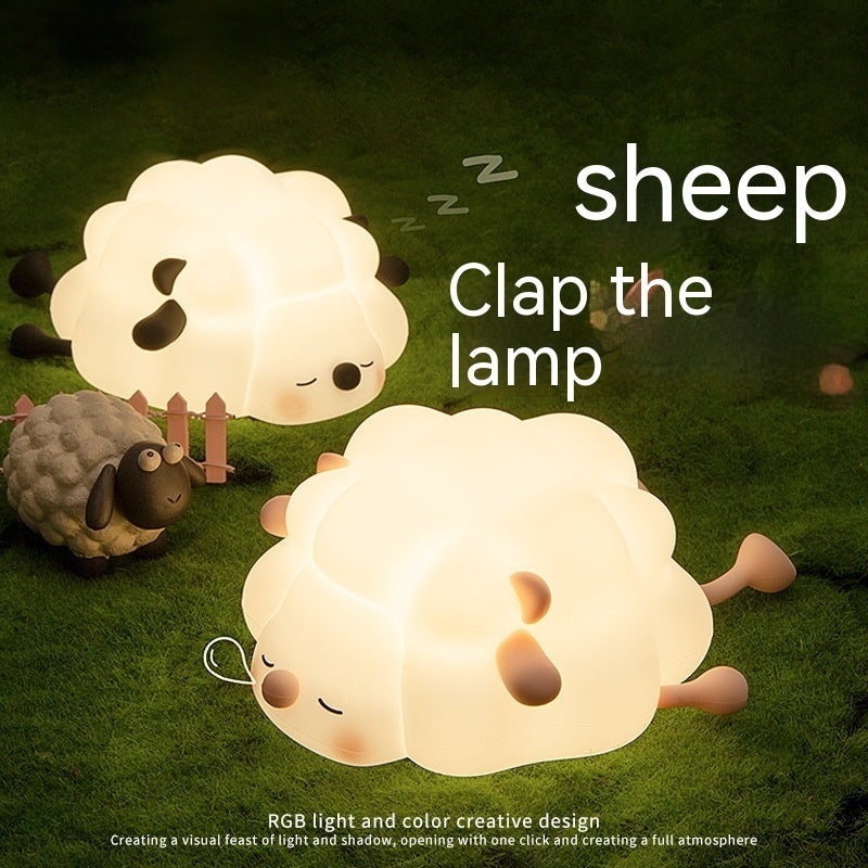 Sheep Night Light | Soft Silicone | Adjustable Brightness | 30-Minute Timer | Children's Room Decor