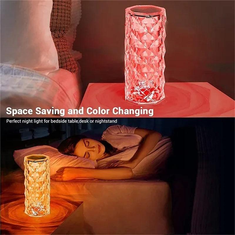 16-Colors Crystal Rose LED Table Lamp - OptiChoice