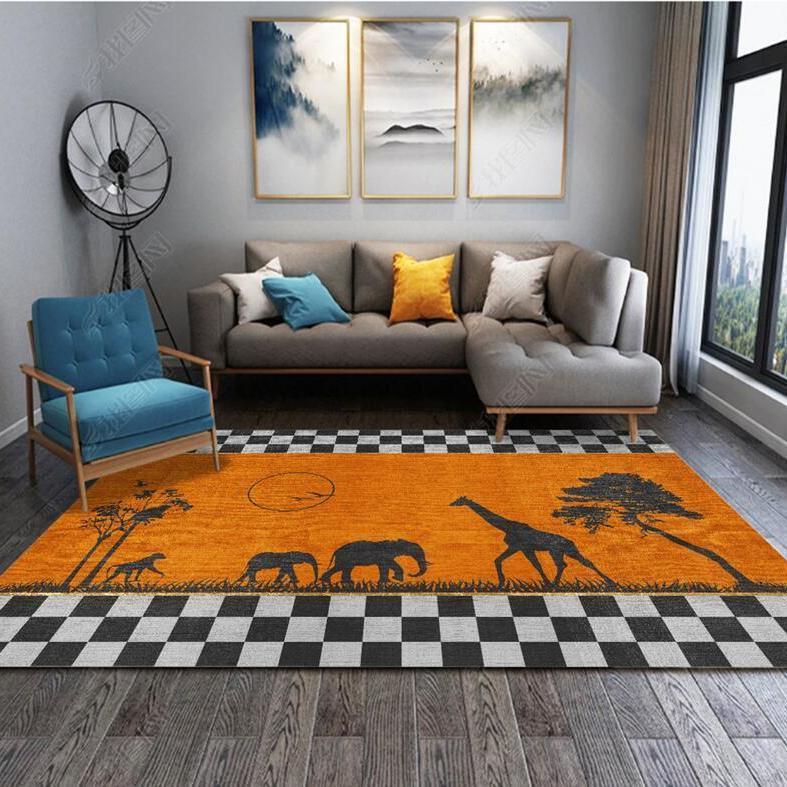 Nordic Modern Light Luxury Orange Malaysian Carpet