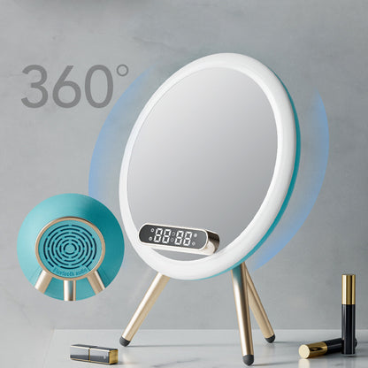 New Multi-functional LED Mirror Alarm Clock Wireless Charger Digital Clock Time USB Table Clock