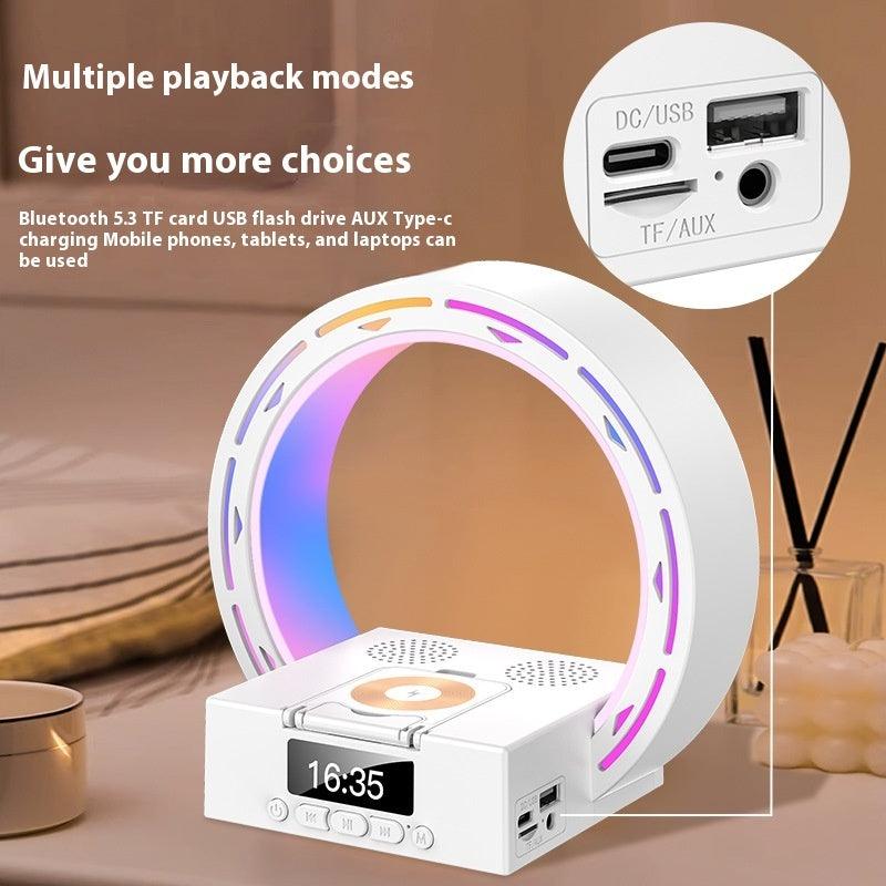 4-in-1 Bluetooth Speaker Lamp with Charging Pad & Alarm Clock - OptiChoice