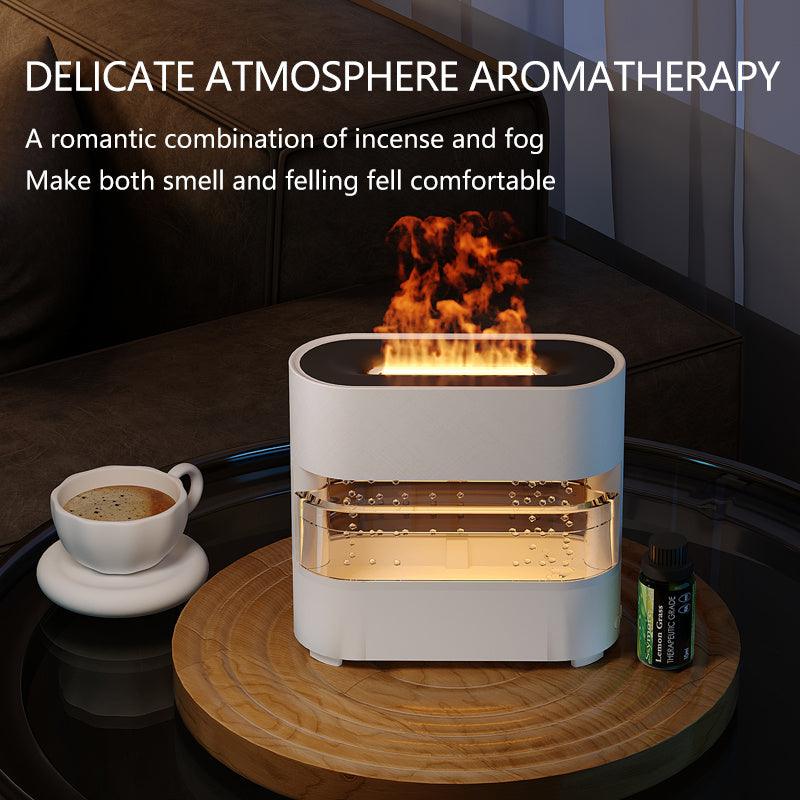 Rain Cloud Fire Humidifier Water Drip - 3-in-1 Aromatherapy Diffuser with Flame Effect and White Noise for Relaxation - OptiChoice