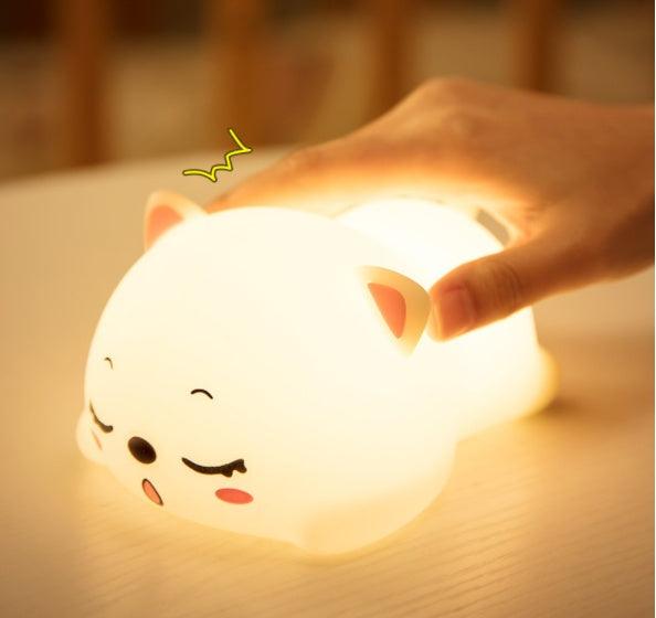 Kid's Bedside Kitten Night Light â€“ Soft Silicone Light for Kids' Rooms & More