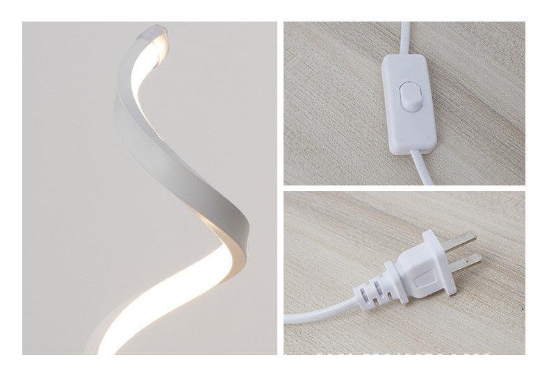 Modern & Simple Curved Shape LED Table Lamp â€“ Adjustable Brightness with Remote Control - OptiChoice