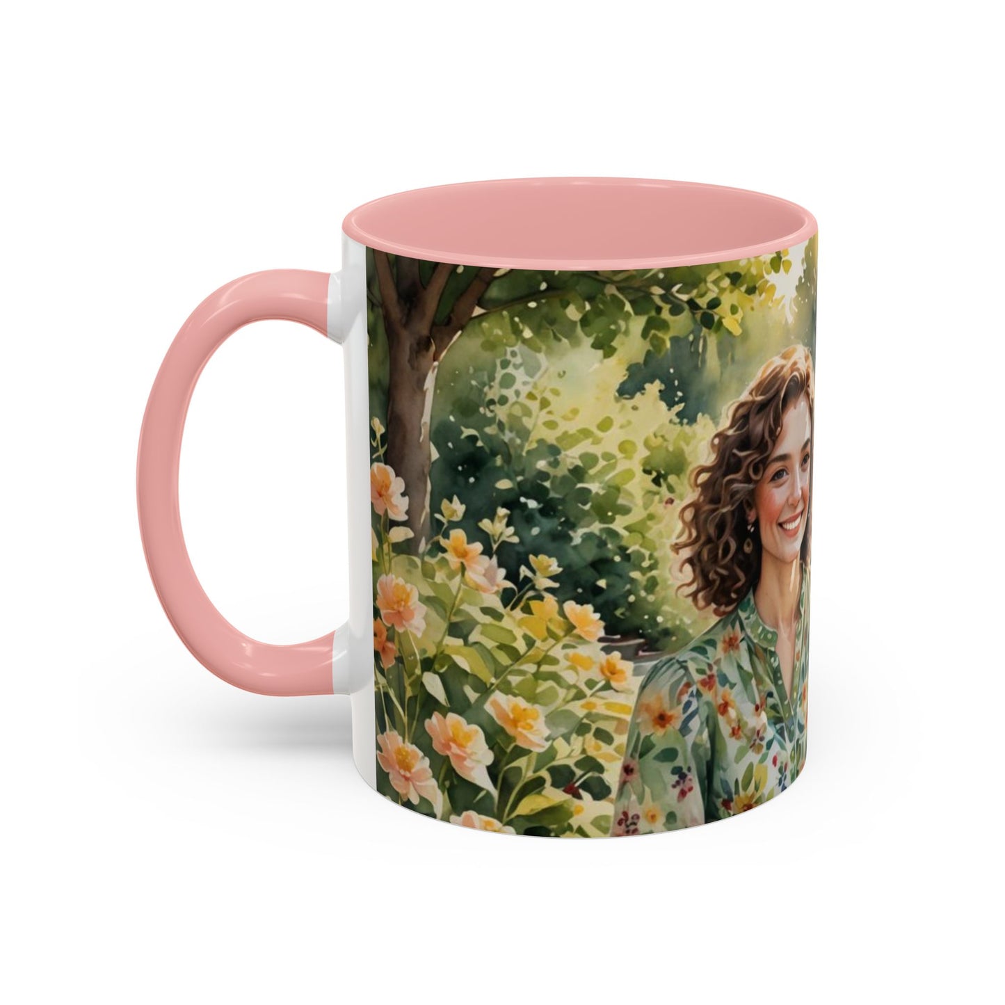 Mug with a beautiful woman in paradise design