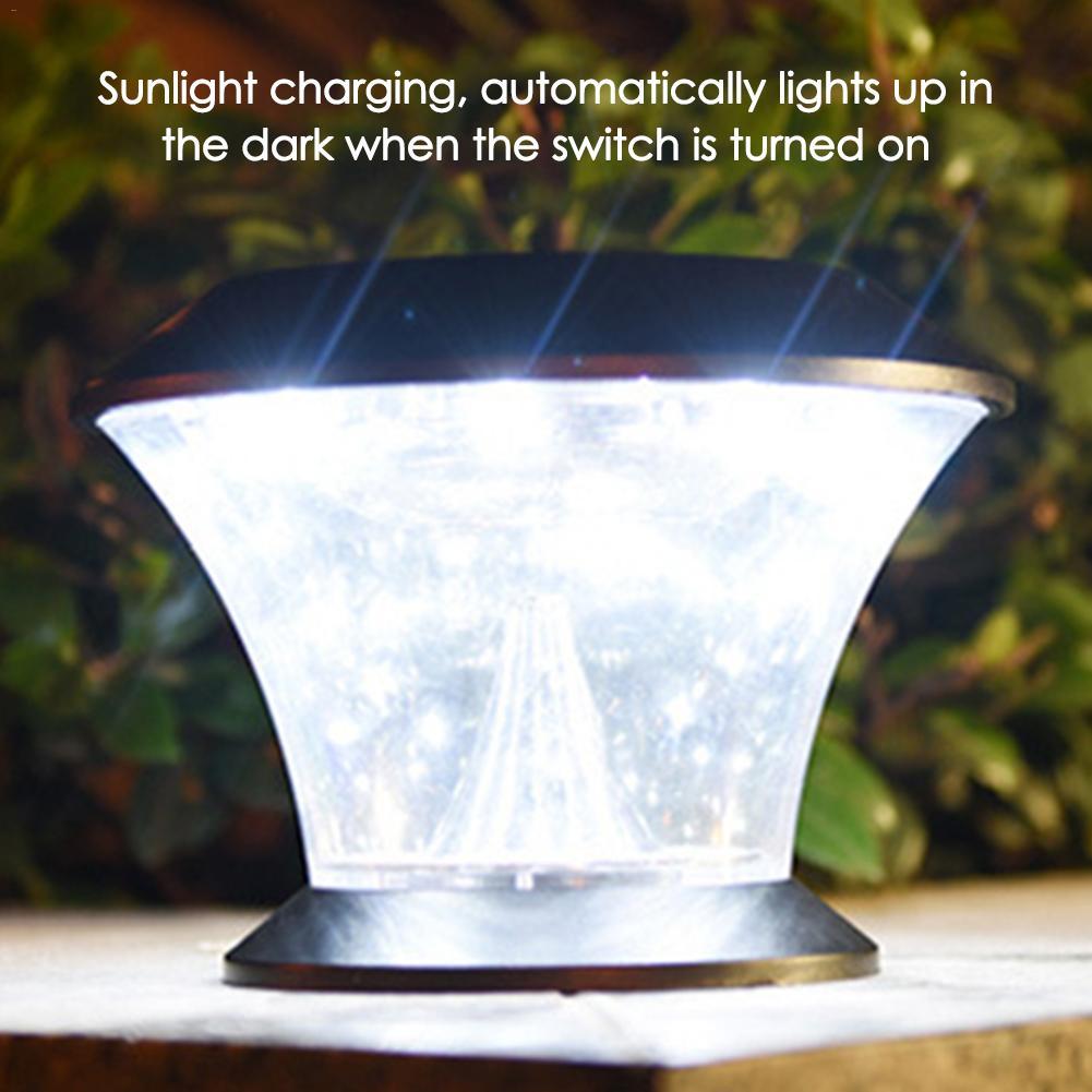 Solar-Powered 8-LED Round Column Headlight