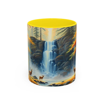 Accent Coffee Mug  Deer forest design