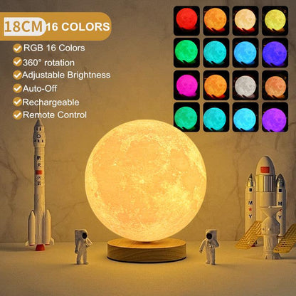 Creative 3D Magnetic Floating Levitating Moon Lamp - OptiChoice