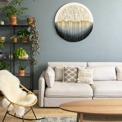 Nordic Hand-Dyed Round Tapestry | Bohemian | Cotton | Wall Hanging | Home Decor