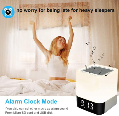 Bluetooth Speaker with Alarm Clock and LED Light