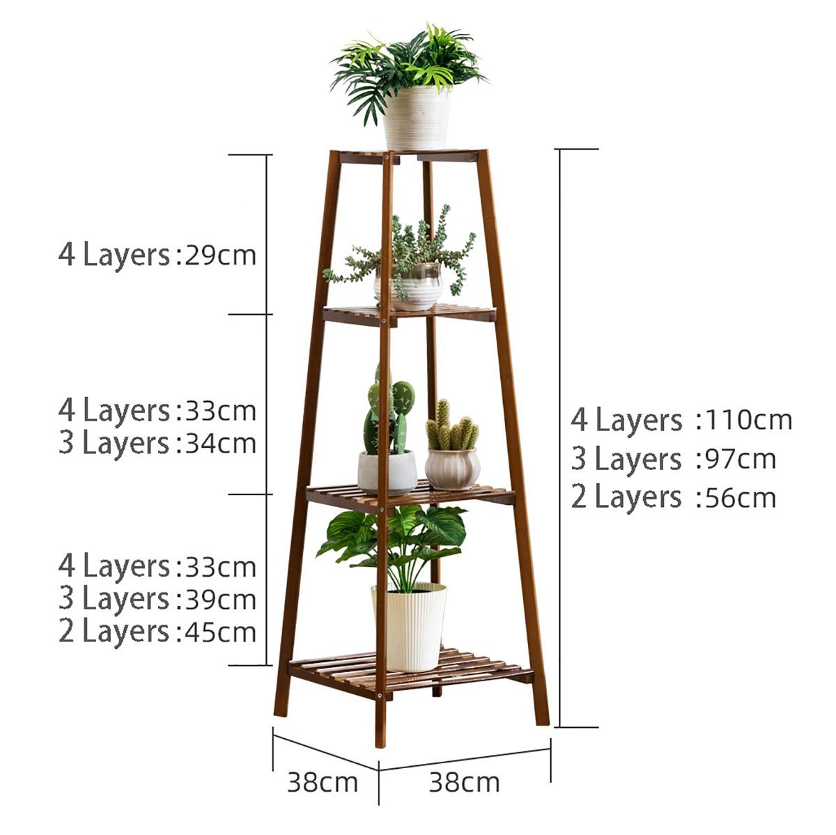 Modern Minimalist Flower Stand | Bamboo | Outdoor | Durable | Adjustable | Home Decor