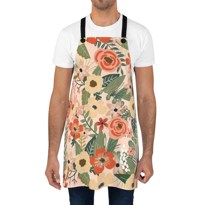 Apron with the design of paper flowers